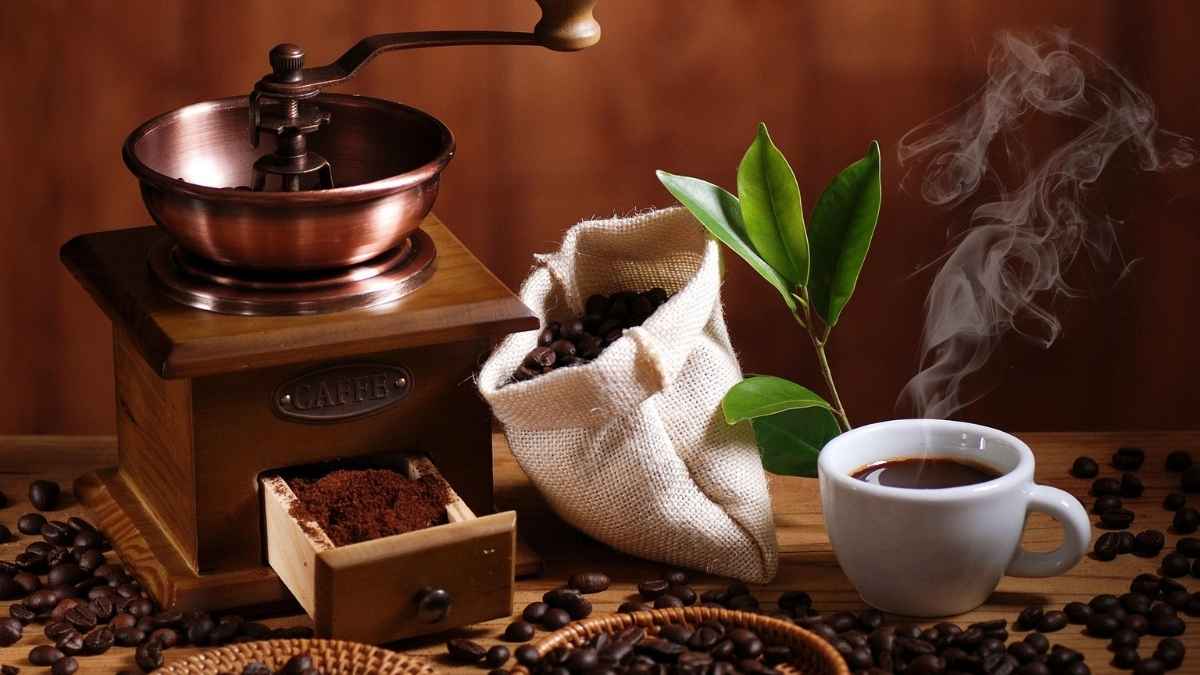 Coffee grounds in a bowl to neutralize stubborn burnt smell in house