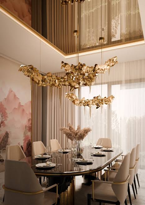 A premium chandelier can instantly elevate the look of your room. Basically it's for banquet room. Whether it’s a modern geometric design or a classic crystal piece, chandeliers serve as both a light source and a decorative element. This is one of the most popular Premium lighting ideas for living rooms and dining areas.
