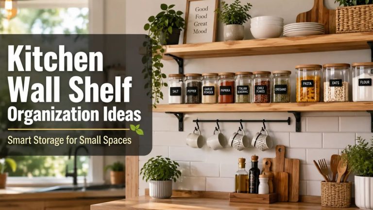 Modern wall shelf for kitchen wall organization and storage