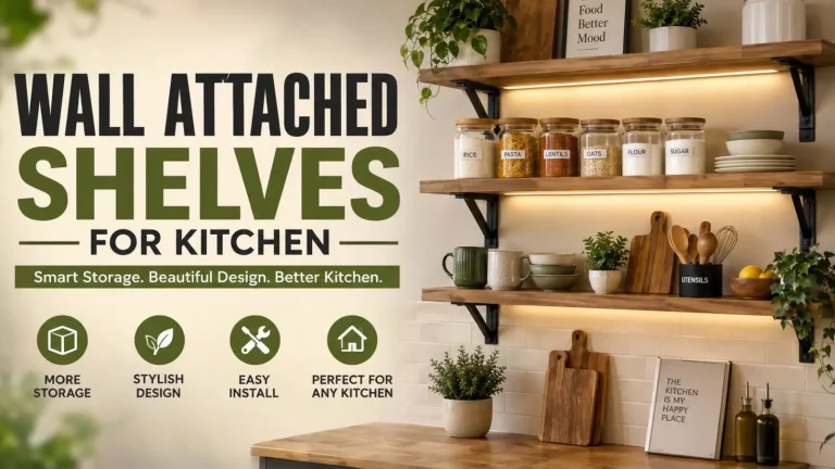 wall attached shelves for modern kitchen storage
